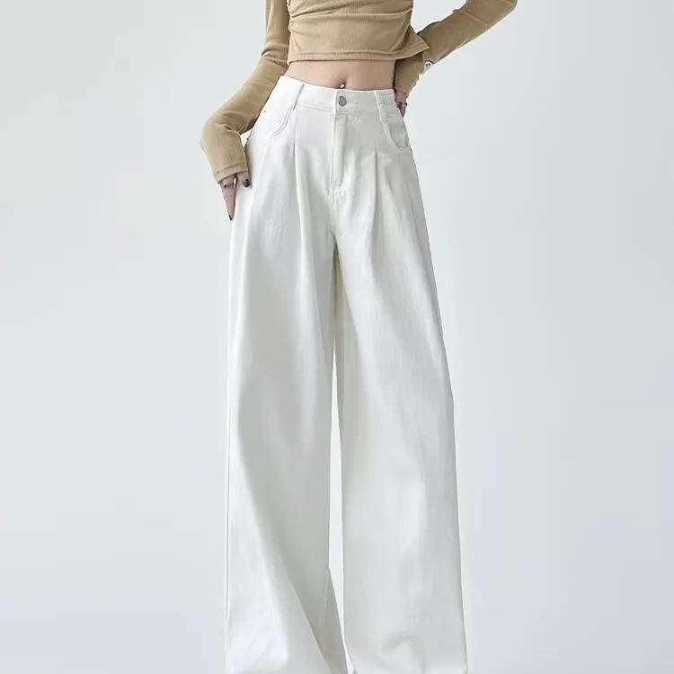 Jeans de pierna ancha, de tiro alto, con plisado para mujer — view 1