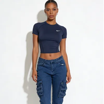 Jeans de tiro alto, multibolsillo para mujer — view 6