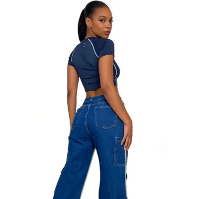 High-Rise Multi-Pocket Jeans — view 5