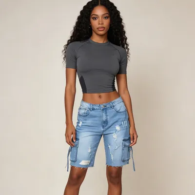 Calça Jeans com rasgos com elastano Masculina — view 6