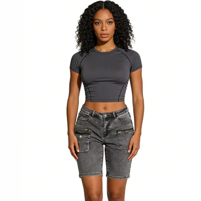 Shorts Jeans com elastano Feminino — view 3