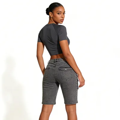 Shorts Jeans com elastano Feminino — view 4