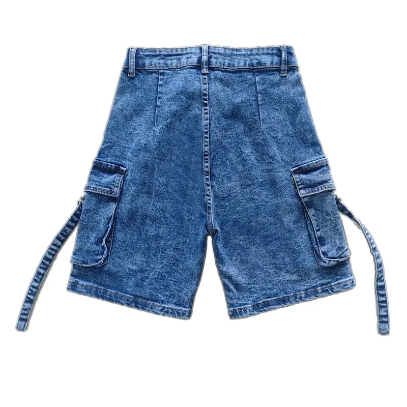 Whisker Wash Denim Shorts — view 1