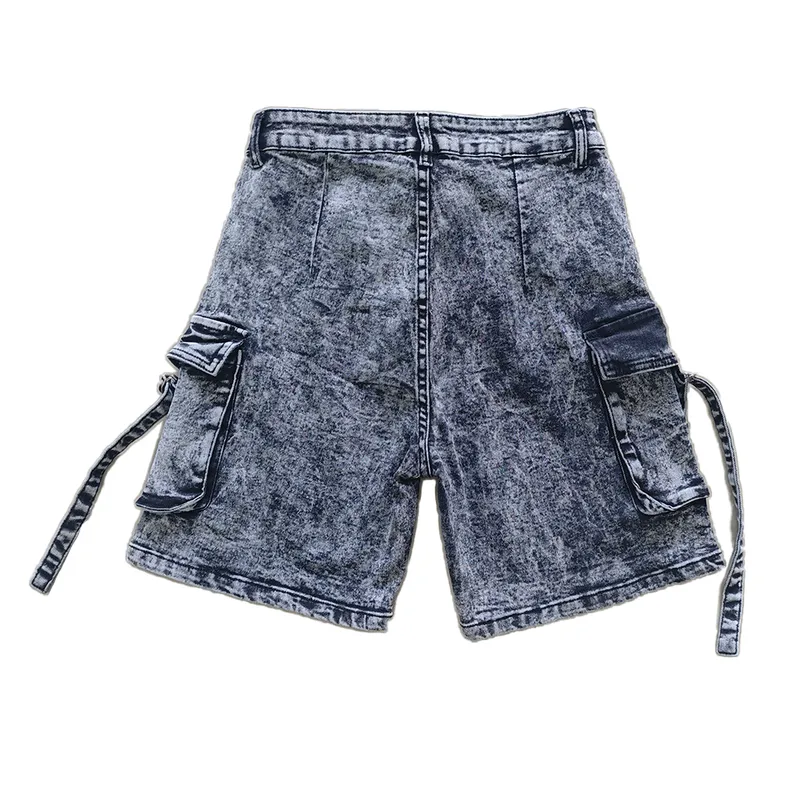 Whisker Wash Denim Shorts — view 1