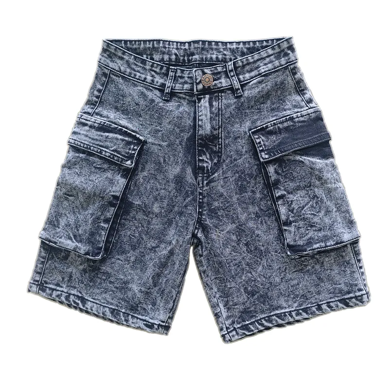 Whisker Wash Denim Shorts — view 1
