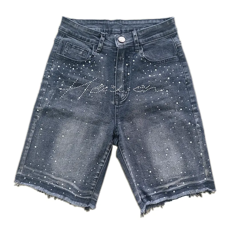 Whisker Wash Denim Shorts — view 1